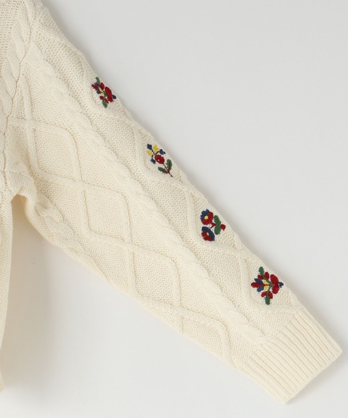 LOWRYS FARM（ローリーズファーム）の「フラワーシシュウカーデ　967923（カーディガン/ボレロ・キッズ・ネイビー/イエロー/アイボリー・110cm/120cm/130cm/140cm/150cm）」の15枚目の写真