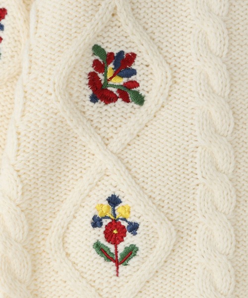 LOWRYS FARM（ローリーズファーム）の「フラワーシシュウカーデ　967923（カーディガン/ボレロ・キッズ・ネイビー/イエロー/アイボリー・110cm/120cm/130cm/140cm/150cm）」の17枚目の写真