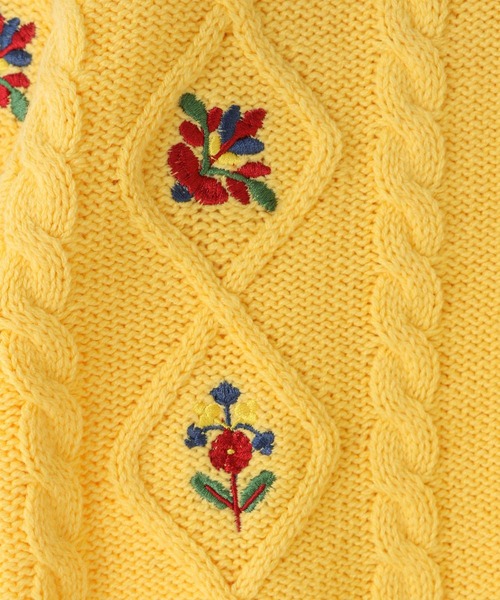 LOWRYS FARM（ローリーズファーム）の「フラワーシシュウカーデ　967923（カーディガン/ボレロ・キッズ・ネイビー/イエロー/アイボリー・110cm/120cm/130cm/140cm/150cm）」の21枚目の写真