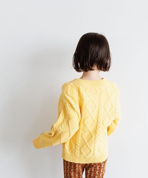 LOWRYS FARM（ローリーズファーム）の「フラワーシシュウカーデ　967923（カーディガン/ボレロ・キッズ・ネイビー/イエロー/アイボリー・110cm/120cm/130cm/140cm/150cm）」の9枚目の写真