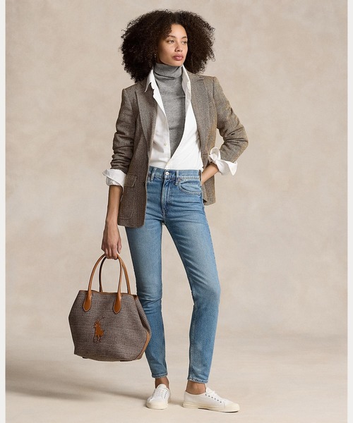 ローレンラルフローレン リネンブレンド ヘリンボーン ブレザー 2023 完売品 ヘリンボーン リネンブレンド ツイード ブレザー