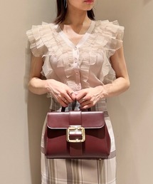 SNIDEL（スナイデル）の「Sustainableチュールフリルノースリニット