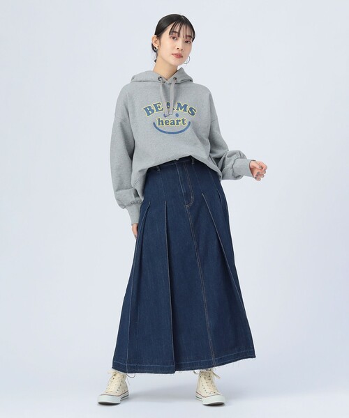 BEAMS HEART(ビームスハート)の「ワイドプリーツ デニムスカート(デニムスカート・レディース・ネイビー/ブラック/サックスブルー・SMALL/MEDIUM)」の14枚目の写真