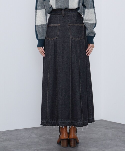 BEAMS HEART(ビームスハート)の「ワイドプリーツ デニムスカート(デニムスカート・レディース・ネイビー/ブラック/サックスブルー・SMALL/MEDIUM)」の20枚目の写真