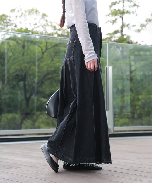 ワイドプリーツ デニムスカート（デニムスカート）｜BEAMS HEART