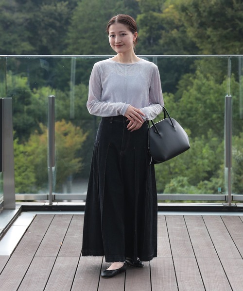 BEAMS HEART(ビームスハート)の「ワイドプリーツ デニムスカート(デニムスカート・レディース・ネイビー/ブラック/サックスブルー・SMALL/MEDIUM)」の13枚目の写真