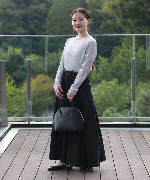 BEAMS HEART(ビームスハート)の「ワイドプリーツ デニムスカート(デニムスカート・レディース・ネイビー/ブラック/サックスブルー・SMALL/MEDIUM)」の9枚目の写真