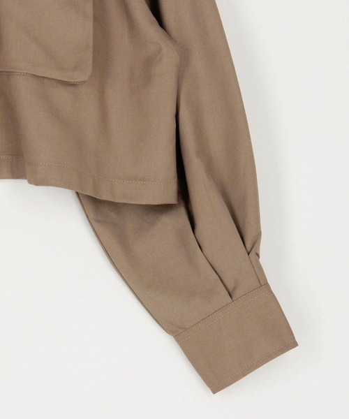 179/WG（イチナナキュウダブルジー）の「フラットカラーショートジャケット（その他アウター・レディース・ベージュ/グレー/ブラック・MEDIUM）」の6枚目の写真