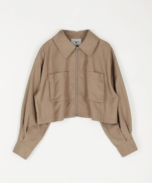 179/WG（イチナナキュウダブルジー）の「フラットカラーショートジャケット（その他アウター・レディース・ベージュ/グレー/ブラック・MEDIUM）」の13枚目の写真