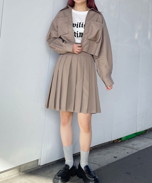 179/WG（イチナナキュウダブルジー）の「フラットカラーショートジャケット（その他アウター・レディース・ベージュ/グレー/ブラック・MEDIUM）」の15枚目の写真