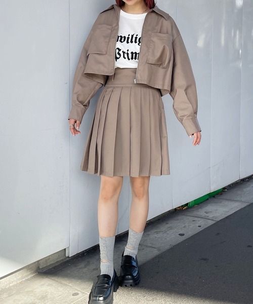 179/WG（イチナナキュウダブルジー）の「フラットカラーショートジャケット（その他アウター・レディース・ベージュ/グレー/ブラック・MEDIUM）」の19枚目の写真