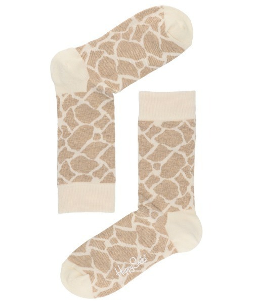 Happy Socks(ハッピーソックス)の「【JAPAN Limited】Happy Socks GIRAFFE クルーソックス 11233131/10233131(ソックス/靴下・レディース・ベージュ・M/L)」の1枚目の写真
