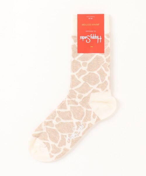 Happy Socks(ハッピーソックス)の「【JAPAN Limited】Happy Socks GIRAFFE クルーソックス 11233131/10233131(ソックス/靴下・レディース・ベージュ・M/L)」の3枚目の写真