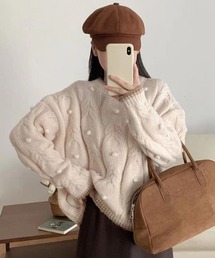 LAC-VERT（ラック・ヴェール）の「ぽんぽんケーブルニット（ニット/セーター）」