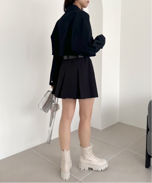 OLIVE des OLIVE（オリーブデオリーブ）の「クロップドGジャン　1032070120（デニムジャケット・レディース・ブルー/ブラック/スミクロ・FREE）」の6枚目の写真