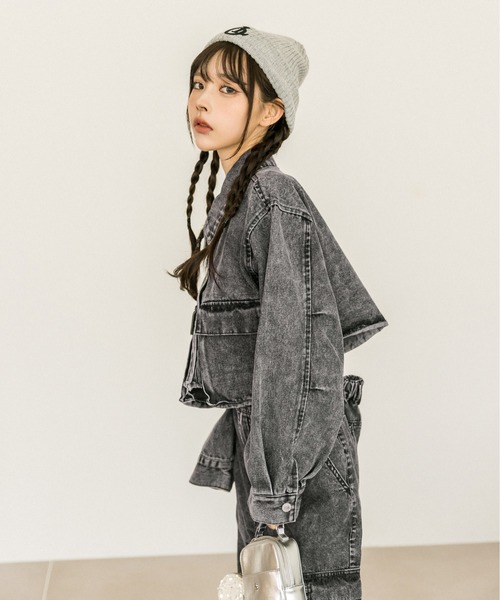 OLIVE des OLIVE（オリーブデオリーブ）の「クロップドGジャン　1032070120（デニムジャケット・レディース・ブルー/ブラック/スミクロ・FREE）」の15枚目の写真