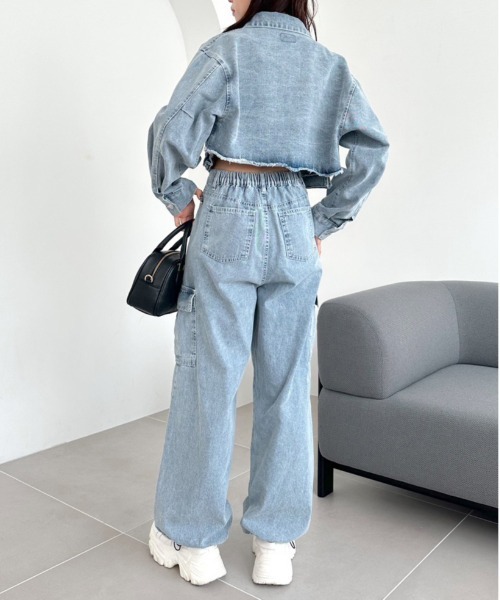 OLIVE des OLIVE（オリーブデオリーブ）の「クロップドGジャン　1032070120（デニムジャケット・レディース・ブルー/ブラック/スミクロ・FREE）」の18枚目の写真