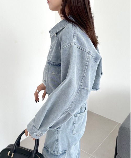 OLIVE des OLIVE（オリーブデオリーブ）の「クロップドGジャン　1032070120（デニムジャケット・レディース・ブルー/ブラック/スミクロ・FREE）」の21枚目の写真