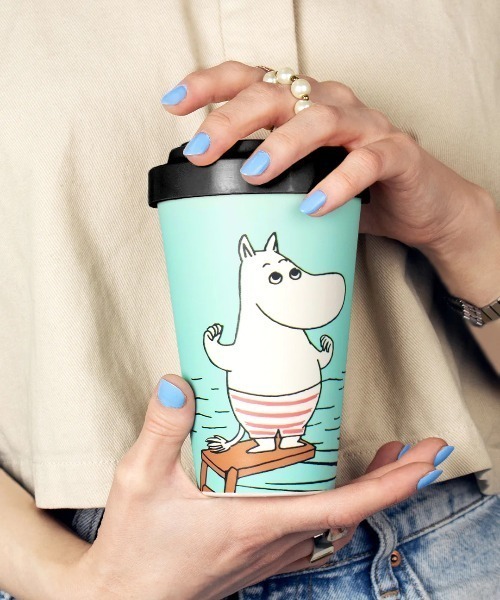 MOOMIN（ムーミン）の「MOOMIN / ムーミン 450ml 生分解性 マグカップ タンブラー 持ち運び 水筒 NBJ（グラス/マグカップ/タンブラー・レディース・ピンク/ブルー/ライトピンク/グリーン/レッド/ライトグリーン/サックスブルー/ネイビー/イエロー/グレー/ブルー系その他/ライトパープル・FREE）」の6枚目の写真