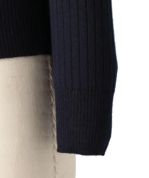 Drawer（ドゥロワー）＞ 18Gカシミヤシルクリブクルーネックニット