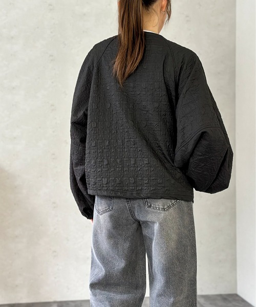 Per sist ence（パーシエンス）の「フクレジャガードノーカラージャケット（ノーカラージャケット・レディース・アイボリー/カーキ/ブラウン/ブラック・FREE）」の12枚目の写真