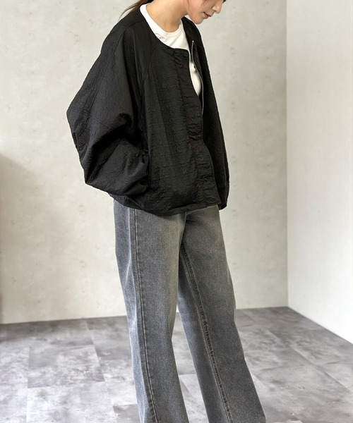 Per sist ence（パーシエンス）の「フクレジャガードノーカラージャケット（ノーカラージャケット・レディース・アイボリー/カーキ/ブラウン/ブラック・FREE）」の13枚目の写真