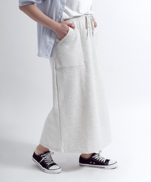 セール】裏起毛スウェットスカート レディース/ベイカーポケット