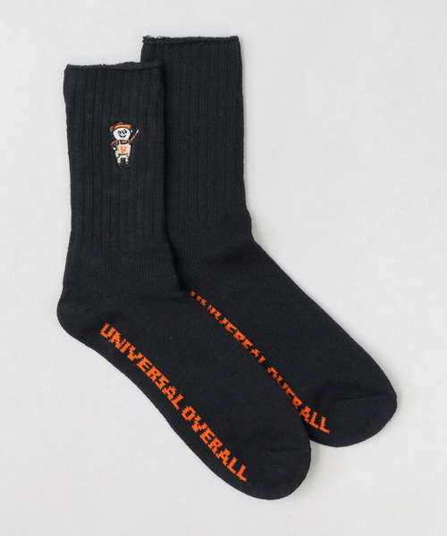 UNIVERSAL OVERALL(ユニバーサルオーバーオール)の「ウィンディー刺繍 リブクルーソックス(ソックス/靴下・メンズ・オレンジ/ブラック/ホワイト・FREE)」の5枚目の写真