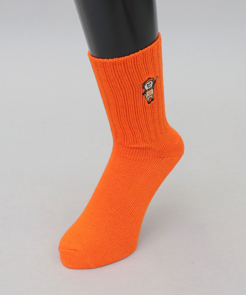 UNIVERSAL OVERALL(ユニバーサルオーバーオール)の「ウィンディー刺繍 リブクルーソックス(ソックス/靴下・メンズ・オレンジ/ブラック/ホワイト・FREE)」の13枚目の写真