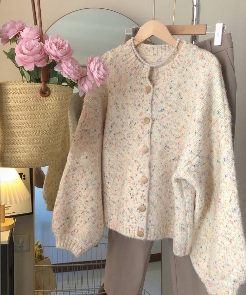 LAC-VERT（ラック・ヴェール）の「ミックスカラーゆるシルエットニットカーディガン（ニット/セーター・レディース・その他2/その他1・FREE）」の13枚目の写真