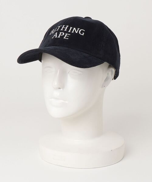 A BATHING APE(アベイシングエイプ)の「BATHING APE CORDUROY CAP M(キャップ・メンズ・ネイビー/チャコール・FREE)」の2枚目の写真