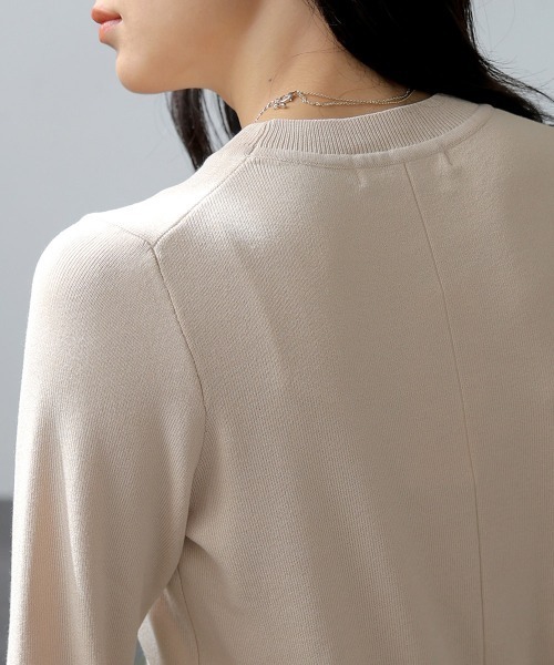 Bou Jeloud(ブージュルード)の「総針袖口配色ニットトップス(ニット/セーター・レディース・ネイビー/ベージュ/グレー・FREE)」の18枚目の写真