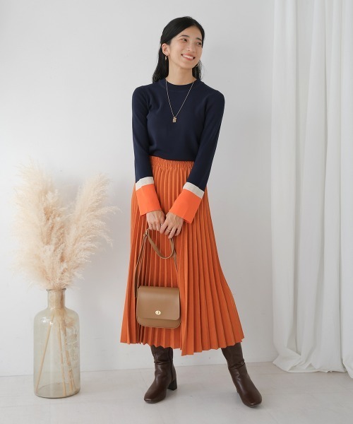 Bou Jeloud(ブージュルード)の「総針袖口配色ニットトップス(ニット/セーター・レディース・ネイビー/ベージュ/グレー・FREE)」の21枚目の写真