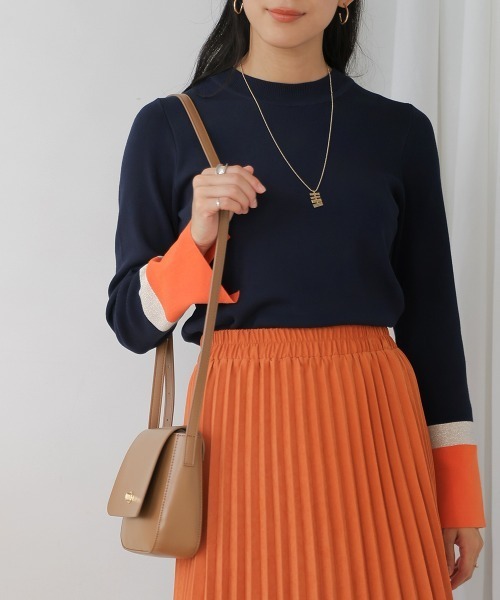 Bou Jeloud(ブージュルード)の「総針袖口配色ニットトップス(ニット/セーター・レディース・ネイビー/ベージュ/グレー・FREE)」の22枚目の写真