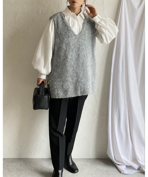 She's Closet(シーズクローゼット)の「ウエストタック長袖パフスリーブフレアペプラムブラウス(シャツ/ブラウス・レディース・ブルー/オフホワイト/ブラック/サンドベージュ・FREE)」の14枚目の写真