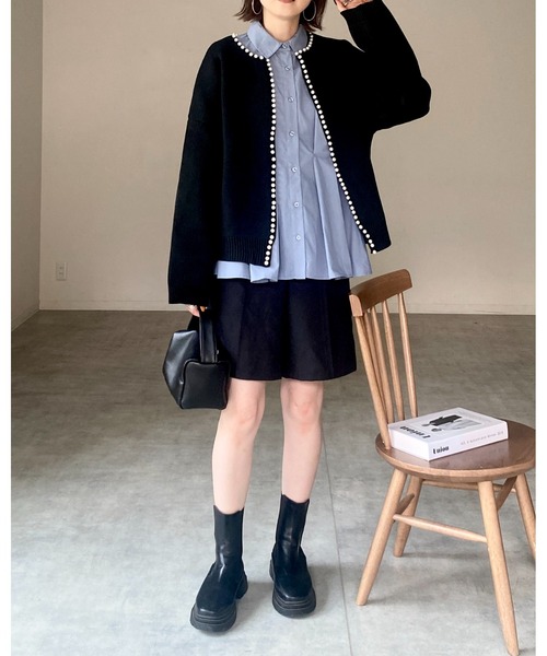 She's Closet(シーズクローゼット)の「ウエストタック長袖パフスリーブフレアペプラムブラウス(シャツ/ブラウス・レディース・ブルー/オフホワイト/ブラック/サンドベージュ・FREE)」の18枚目の写真