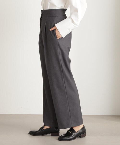 N.(N. Natural Beauty Basic)(エヌエヌナチュラルビューティーベーシック)の「【S Size Line】◆ムジハイウエストスラックスワイドパンツ(スラックス・レディース・オフホワイト/グレー/ブラウン・SMALL/MEDIUM)」の12枚目の写真