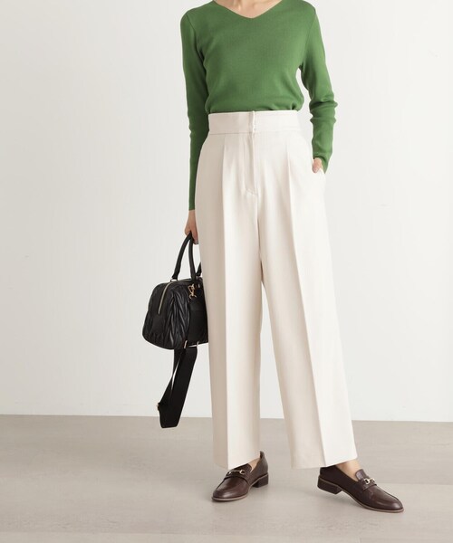 N.(N. Natural Beauty Basic)(エヌエヌナチュラルビューティーベーシック)の「【S Size Line】◆ムジハイウエストスラックスワイドパンツ(スラックス・レディース・オフホワイト/グレー/ブラウン・SMALL/MEDIUM)」の21枚目の写真