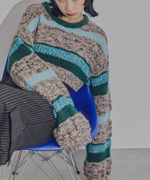 CREOLME | (CREOLME)2WAYマルチボーダークロップドニット(ニット/セーター)