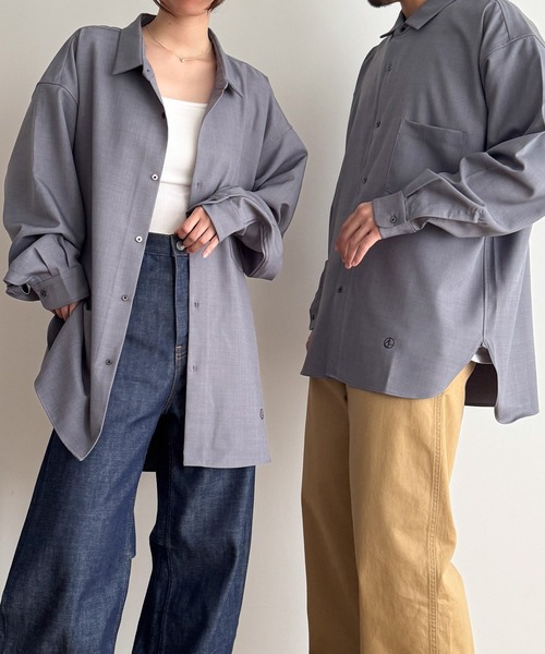 CANAL JEAN（キャナルジーン）の「RCW BLUE LABEL　ブロードシャツ（シャツ/ブラウス・レディース・ネイビー・ONE SIZE）」の2枚目の写真