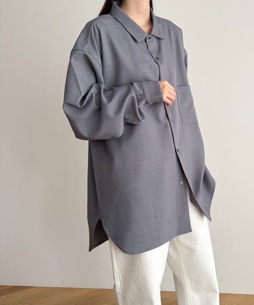 CANAL JEAN（キャナルジーン）の「RCW BLUE LABEL　ブロードシャツ（シャツ/ブラウス・レディース・ネイビー・ONE SIZE）」の3枚目の写真