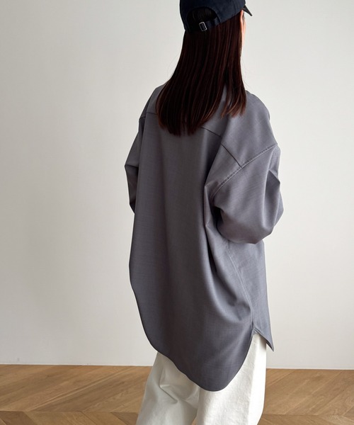 CANAL JEAN（キャナルジーン）の「RCW BLUE LABEL　ブロードシャツ（シャツ/ブラウス・レディース・ネイビー・ONE SIZE）」の4枚目の写真