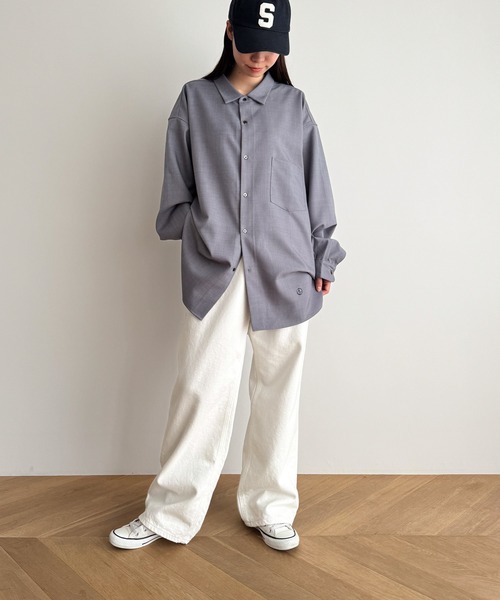 CANAL JEAN（キャナルジーン）の「RCW BLUE LABEL　ブロードシャツ（シャツ/ブラウス・レディース・ネイビー・ONE SIZE）」の6枚目の写真