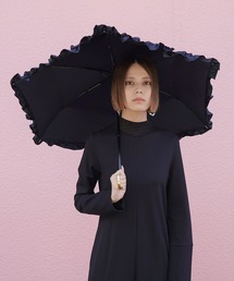 フランス製 マドレーヌヴィオネ　傘　フリル傘　ブラック　雨傘　長傘 フランス製 マドレーヌヴィオネ 傘 フリル傘 ブラック 雨傘 長傘 長傘