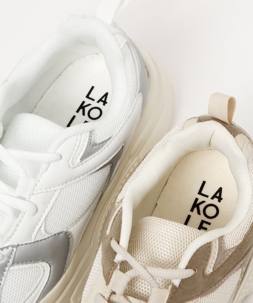 LAKOLE（ラコレ）の「メッシュボリュームスニーカー / 972449（スニーカー・レディース・ホワイト/ベージュ・LARGE/MEDIUM）」の13枚目の写真