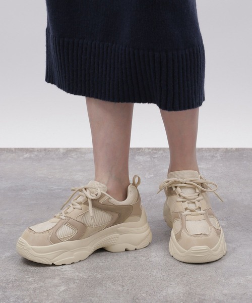 LAKOLE（ラコレ）の「メッシュボリュームスニーカー / 972449（スニーカー・レディース・ホワイト/ベージュ・LARGE/MEDIUM）」の21枚目の写真