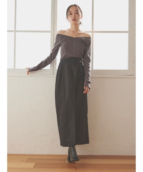 Stylevoice for xxx(スタイルヴォイスフォー)の「2WAYオフショルダーランダムテレコトップス(Tシャツ/カットソー・レディース・オフホワイト/グレー/ブラック・FREE)」の14枚目の写真
