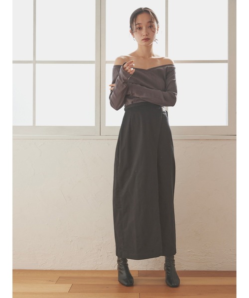 Stylevoice for xxx(スタイルヴォイスフォー)の「2WAYオフショルダーランダムテレコトップス(Tシャツ/カットソー・レディース・オフホワイト/グレー/ブラック・FREE)」の15枚目の写真