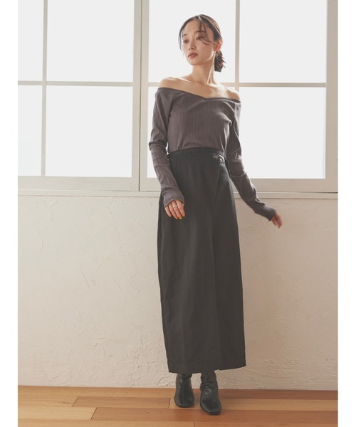 Stylevoice for xxx(スタイルヴォイスフォー)の「2WAYオフショルダーランダムテレコトップス(Tシャツ/カットソー・レディース・オフホワイト/グレー/ブラック・FREE)」の16枚目の写真