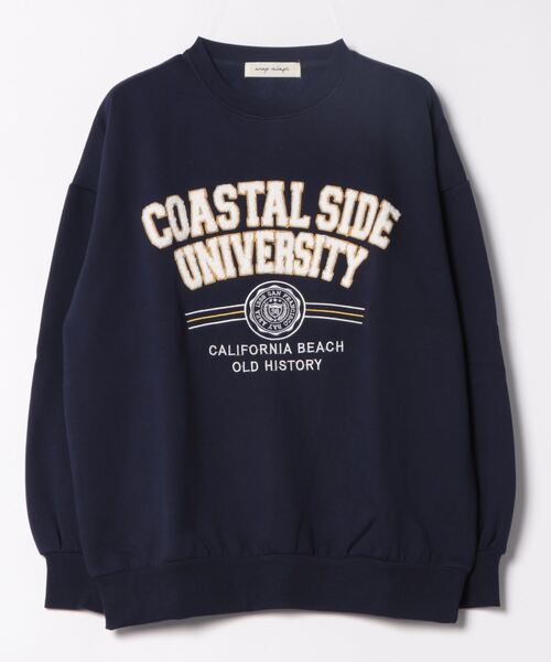 anap mimpi（アナップミンピ）の「カレッジ ロゴ サガラ刺繍 裏起毛 BIGシルエット スウェット（スウェット・レディース・グレー/ネイビー・FREE）」の22枚目の写真